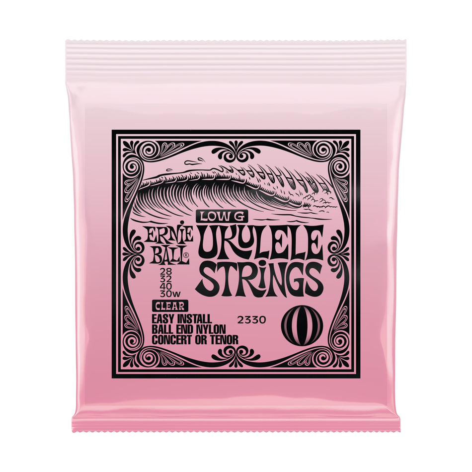 Ernie Ball P02330 CONCERT & TENOR NYLON BALL END UKULELE STRINGS WOUND G - CLEAR