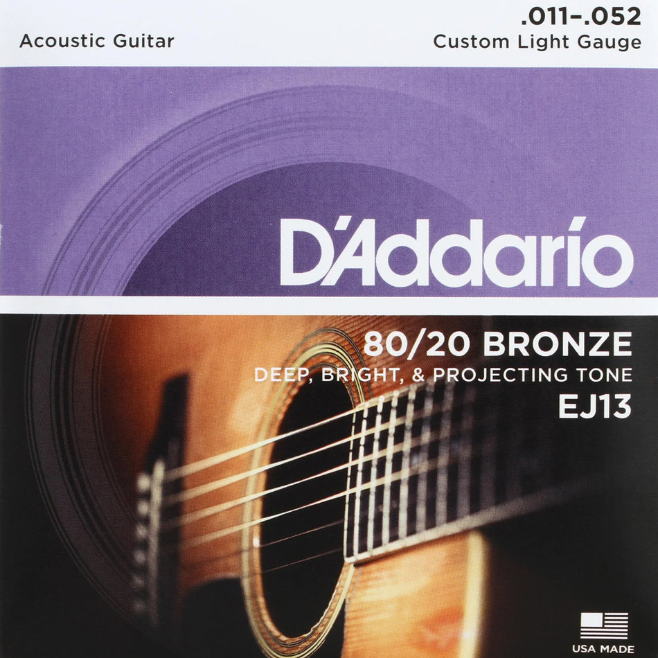 DADDARIO EJ13 SET ACOUS GTR 80/20 BRZ CST LITE