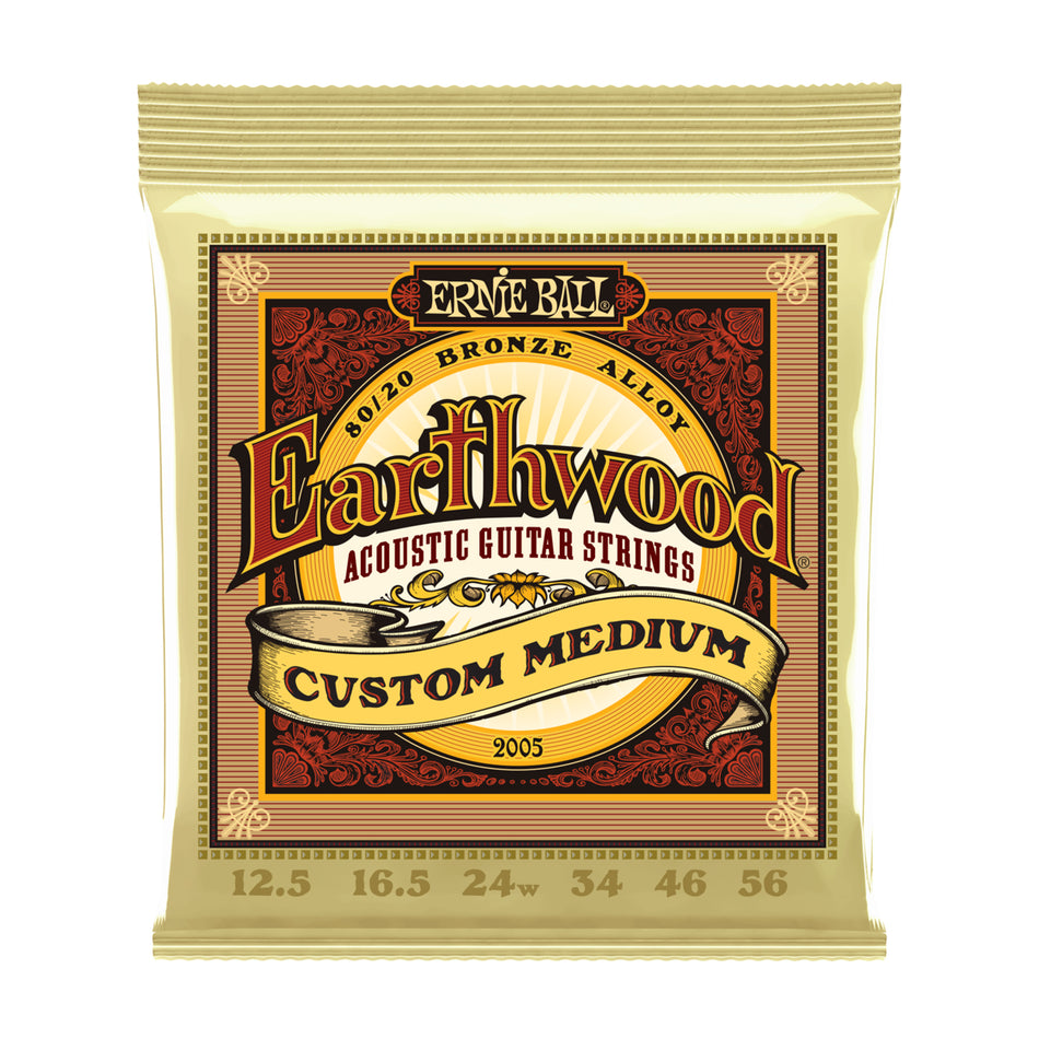 Ernie Ball P02005 ERTHWD CUSTOM MED 8020 BRNZ AC GTR STRINGS 12.5 56