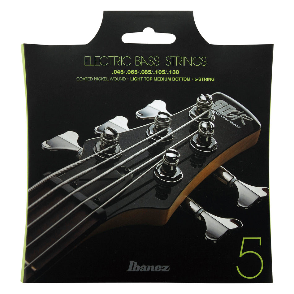 Ibanez IEBS5C 5-String Bass Guitar Strings - Light Top Medium Bottom, Silver