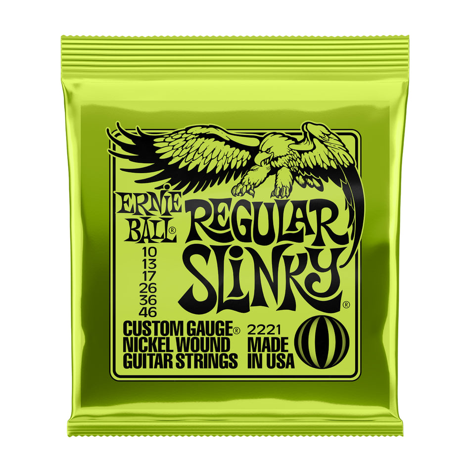 Ernie Ball P02221 REGULAR SLINKY NICKEL WOUND ELECTRIC GUITAR STRINGS - 10-46 GAUGE