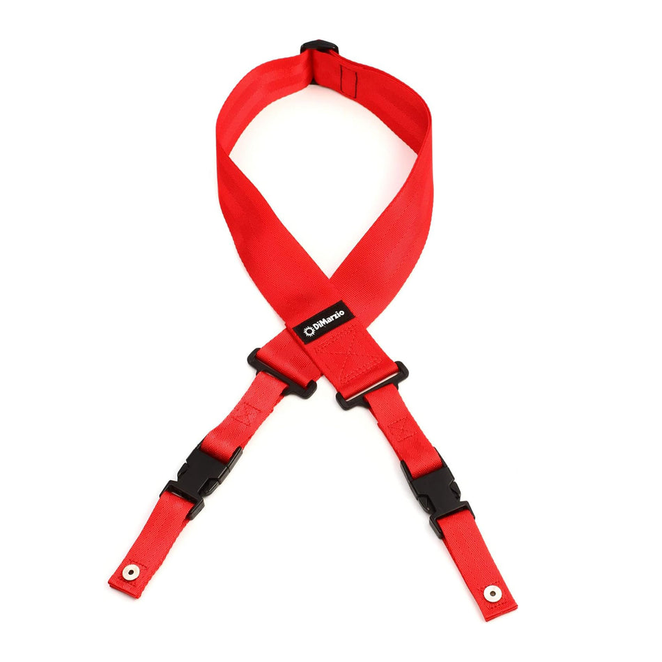 DIMARZIO DD2200RD CLIPLOCK GUITAR STRAP, RED NYLON