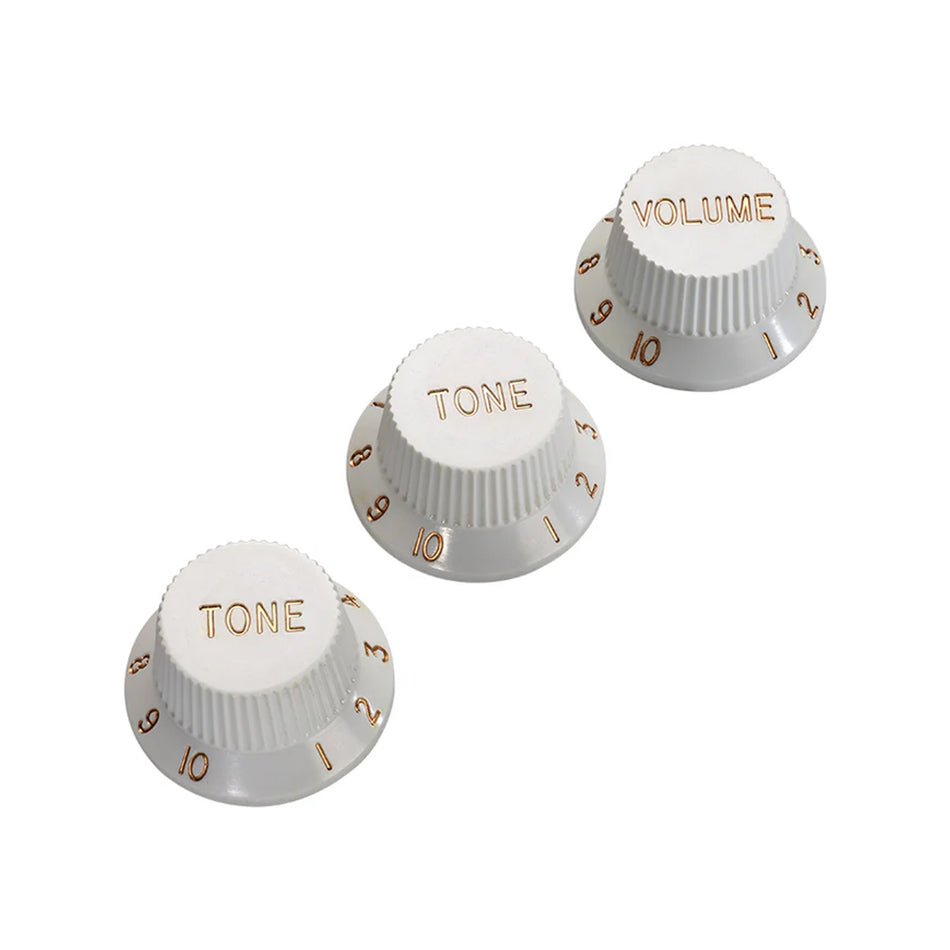 DIMARZIO DM2111W VINTAGE STRAT REPL KNOBS,WHITE, MADE IN KOREA