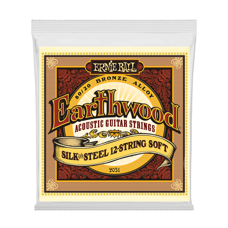 Ernie Ball P02051 EARTHWOOD SILK & STEEL SOFT 12-STRING 80/20 BRONZE ACOUSTIC GUITAR STRINGS - 9-46 GAUGE