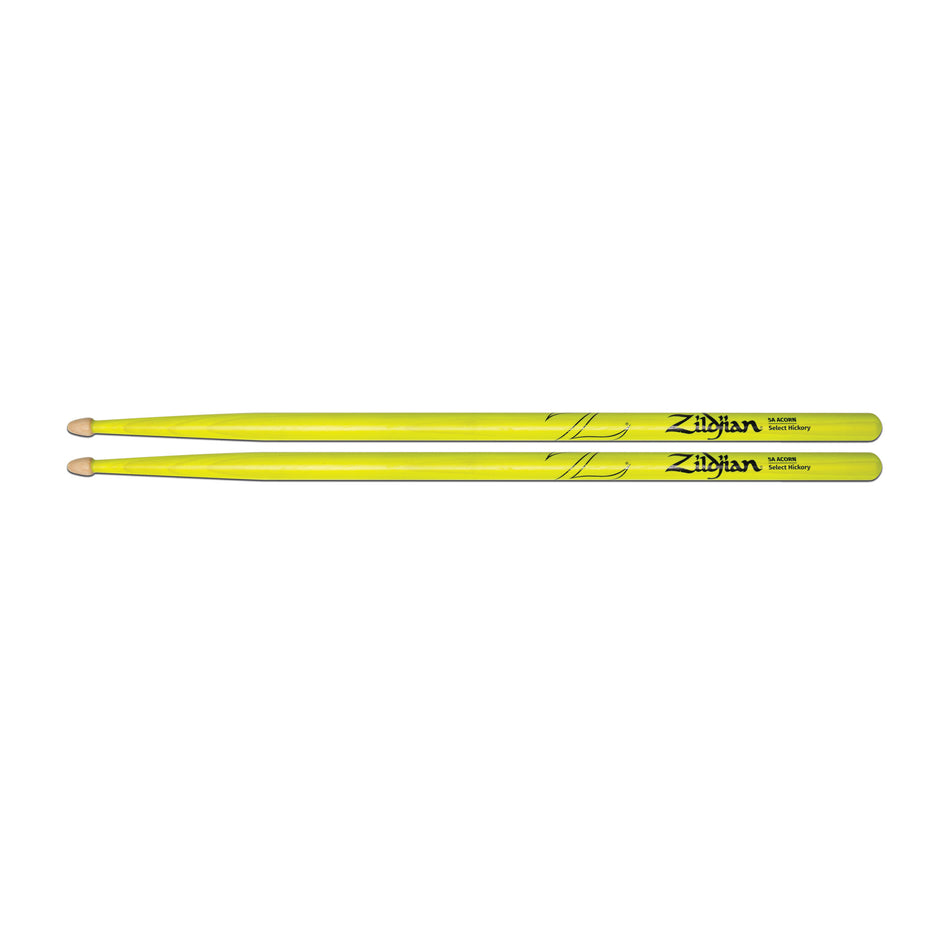 ZILDJIAN Z5AACDGY 5A Acorn Neon Yellow Drumsticks