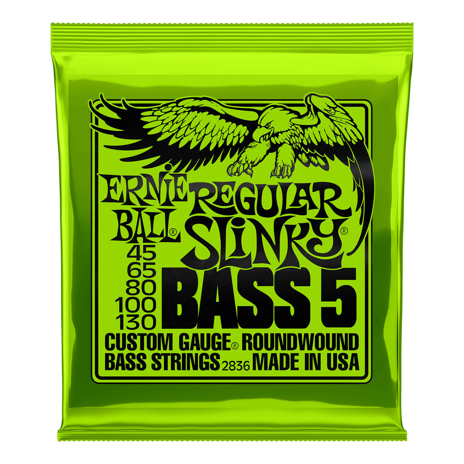 Ernie Ball P02836 REGULAR SLINKY 5-STRING NICKEL WOUND ELECTRIC BASS STRINGS - 45-130 GAUGE