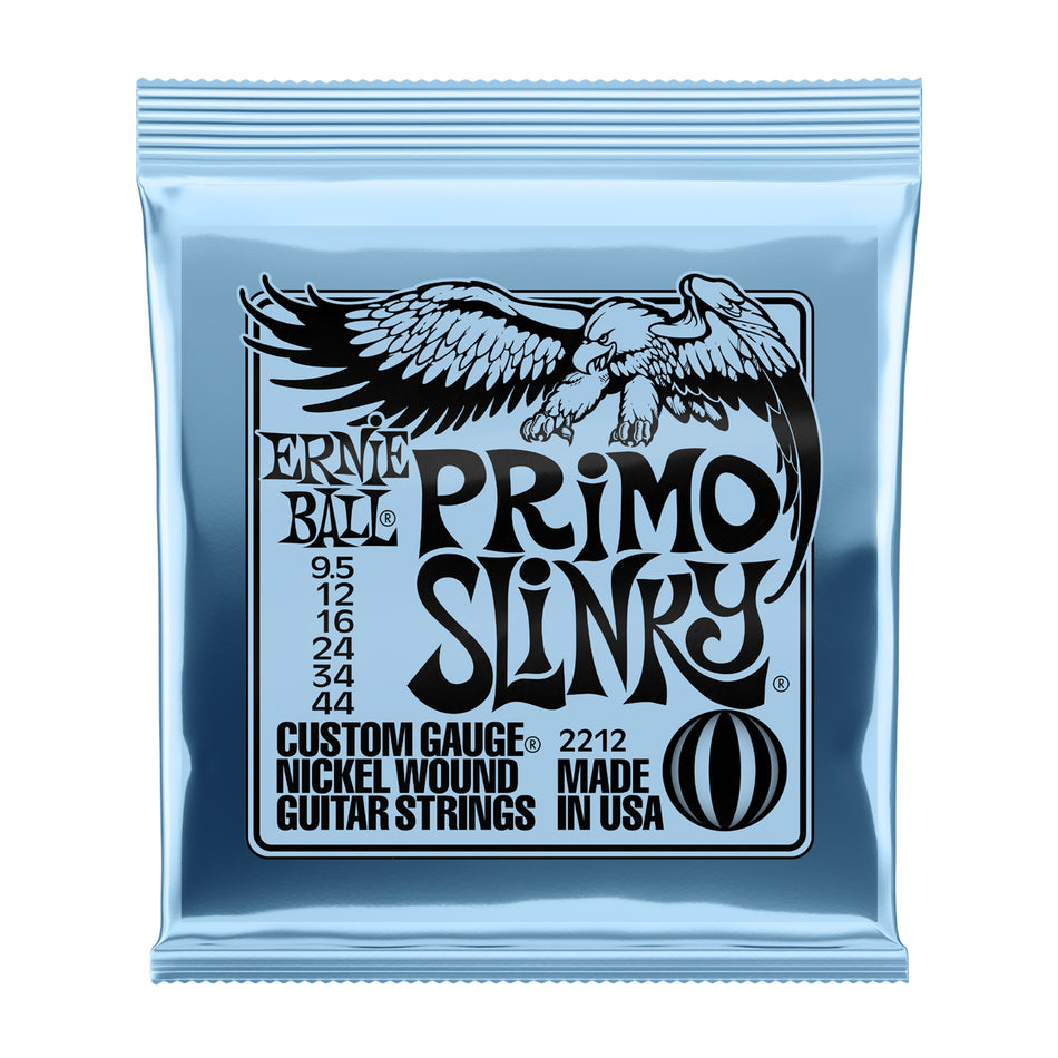 Ernie Ball P02212 PRIMO SLINKY NICKEL WOUND ELECTRIC GUITAR STRINGS - 9.5-44 GAUGE