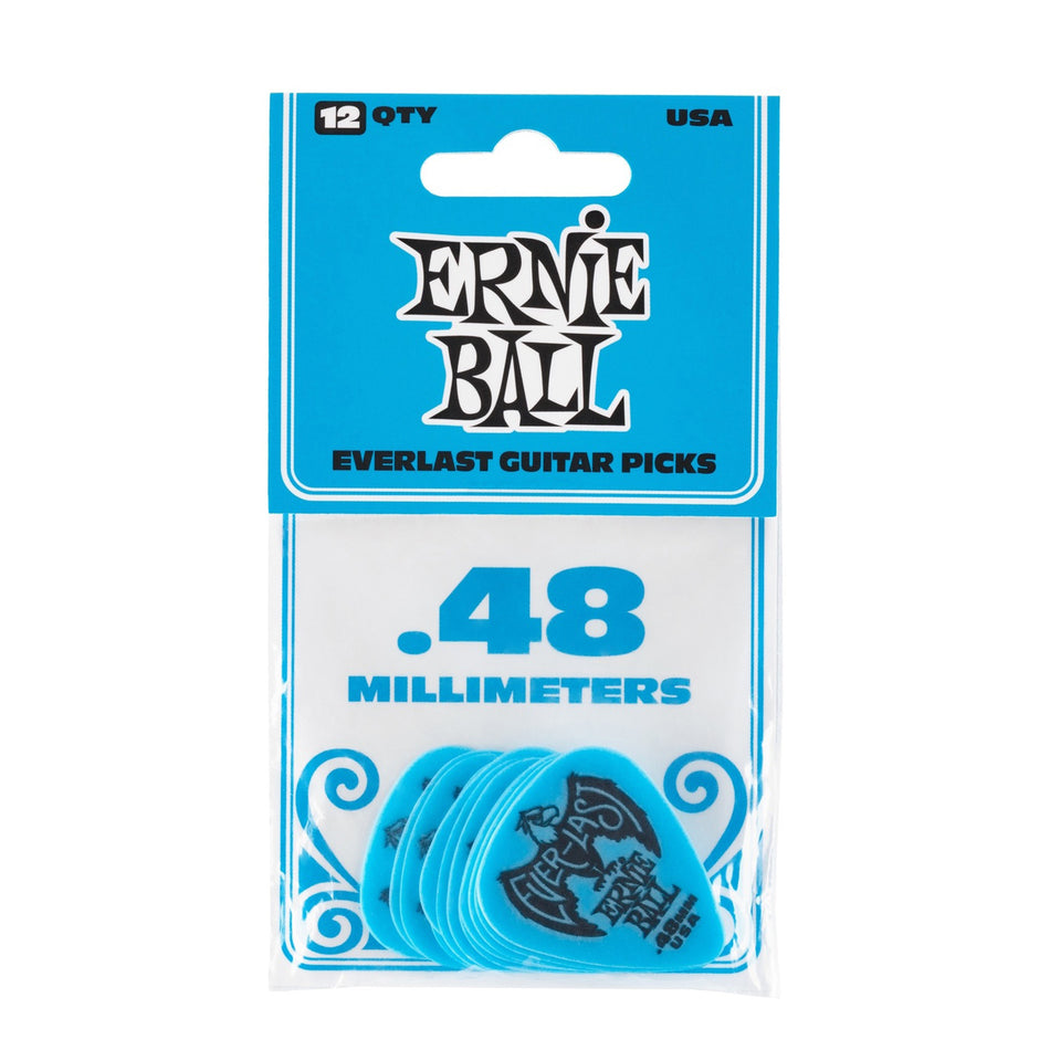 Ernie Ball P09181 .48MM BLUE EVERLAST PICKS 12-PACK