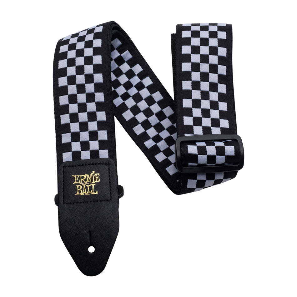 Ernie Ball P04149 BLACK AND WHITE CHECKERED JACQUARD STRAP