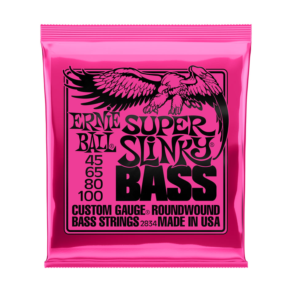 Ernie Ball P02834 SUPER SLINKY NICKEL WOUND ELECTRIC BASS STRINGS - 45-100 GAUGE