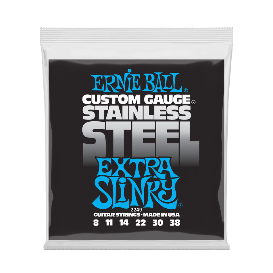 Ernie Ball P02249 EXTRA SLINKY STAINLESS STEEL WOUND ELECTRIC GUITAR STRINGS - 8-38 GAUGE