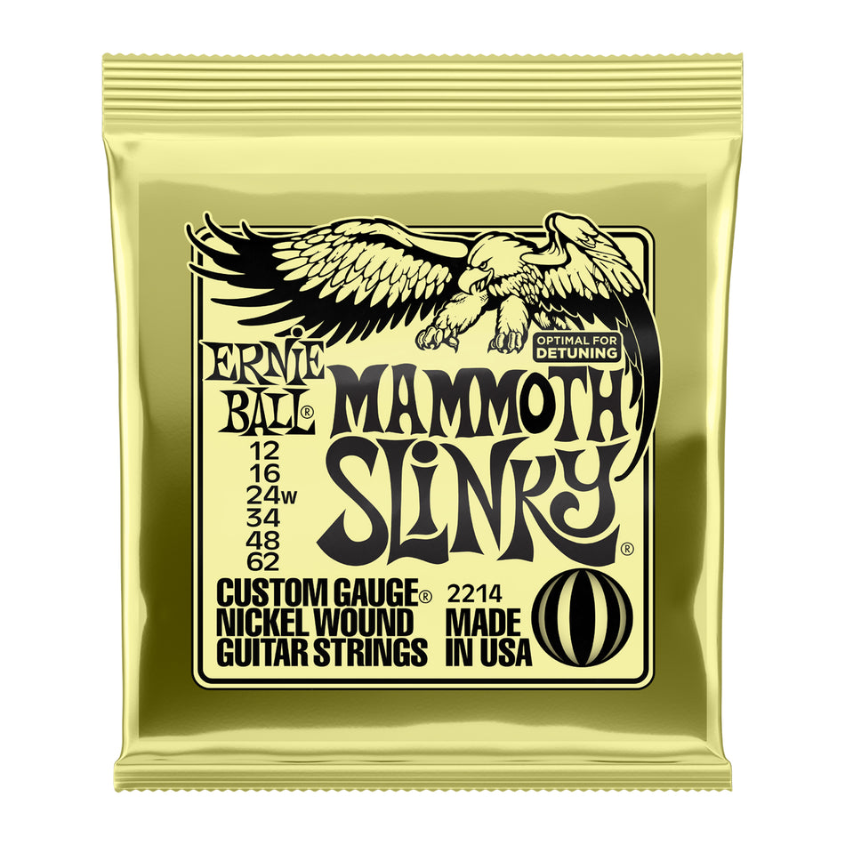 Ernie Ball P02214 MAMMOTH SLINKY NICKEL WOUND ELECTRIC GUITAR STRINGS - 12-62 (WOUND G) GAUGE