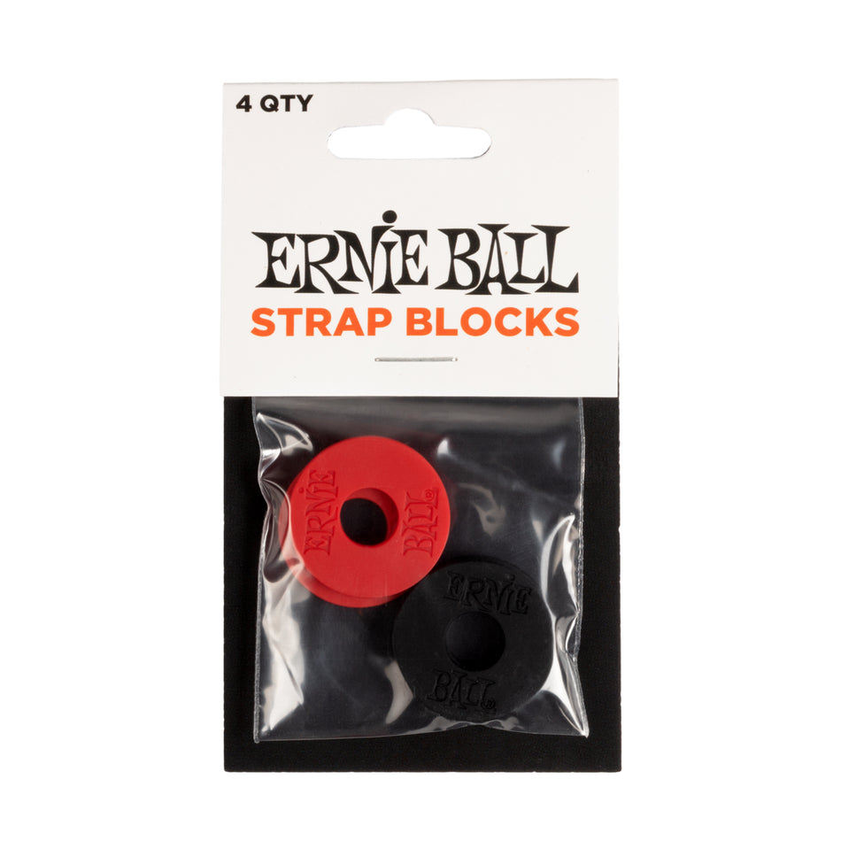Ernie Ball P04603 STRAP BLOCKS 4-PACK - BLACK AND RED
