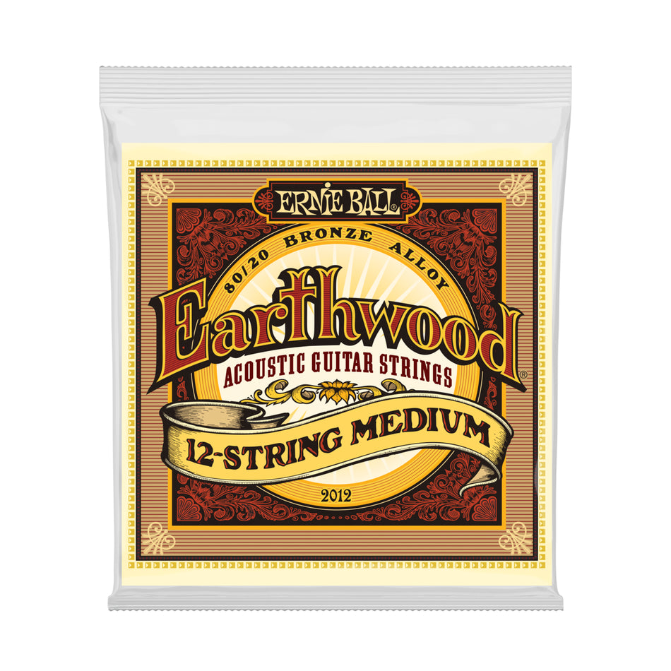 Ernie Ball P02012 EARTHWOOD MEDIUM 12-STRING 80/20 BRONZE ACOUSTIC GUITAR STRINGS - 11-28 GAUGE