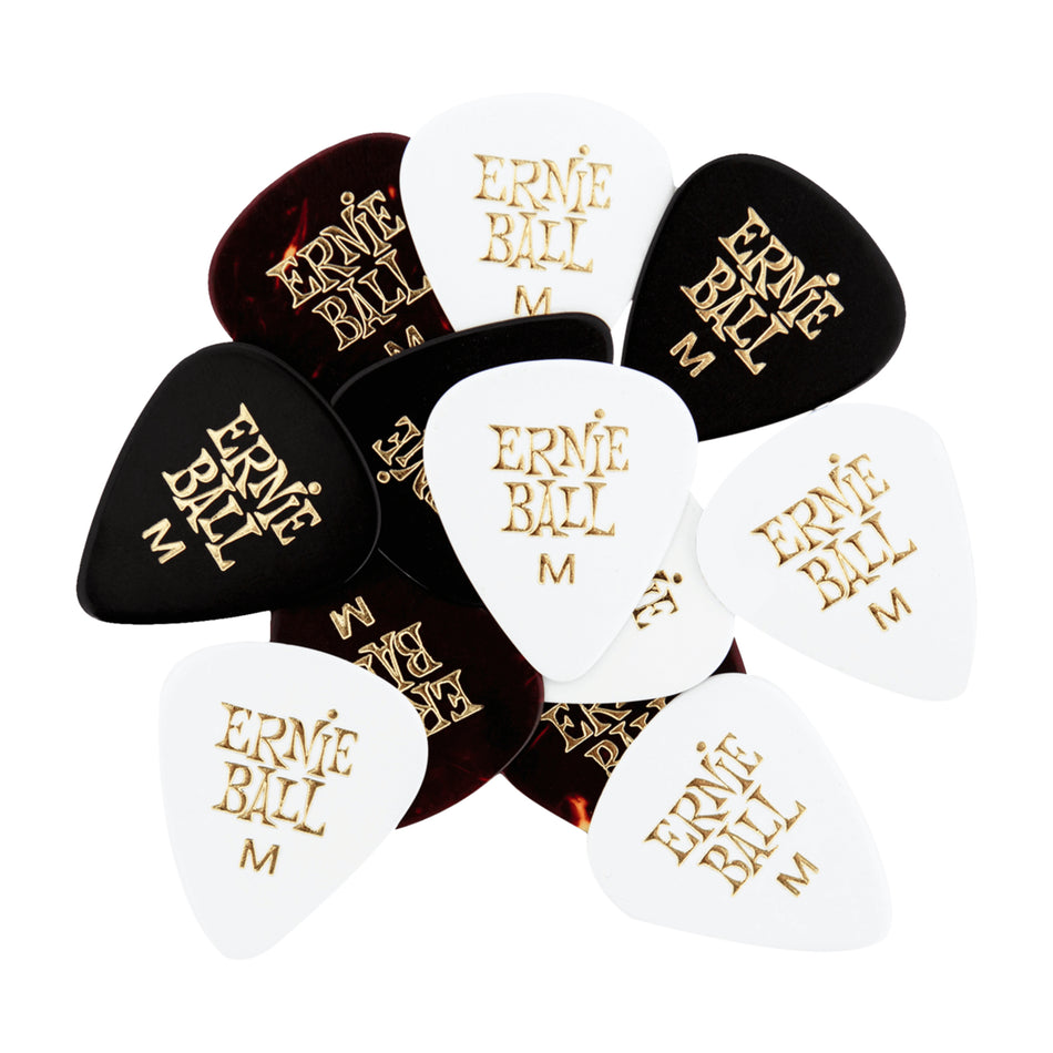 Ernie Ball P09178 MEDIUM ASSORTED COLOR CELLULOSE PICKS, BAG OF 12