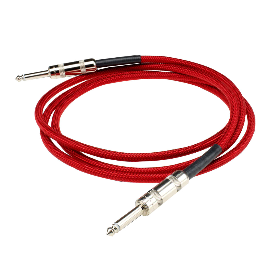 DIMARZIO OVERBRAID CABLE,10 FT RED