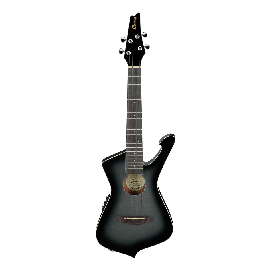 Ibanez UICT10-MGS Ukulele w/Bag, Metallic Grey Sunburst