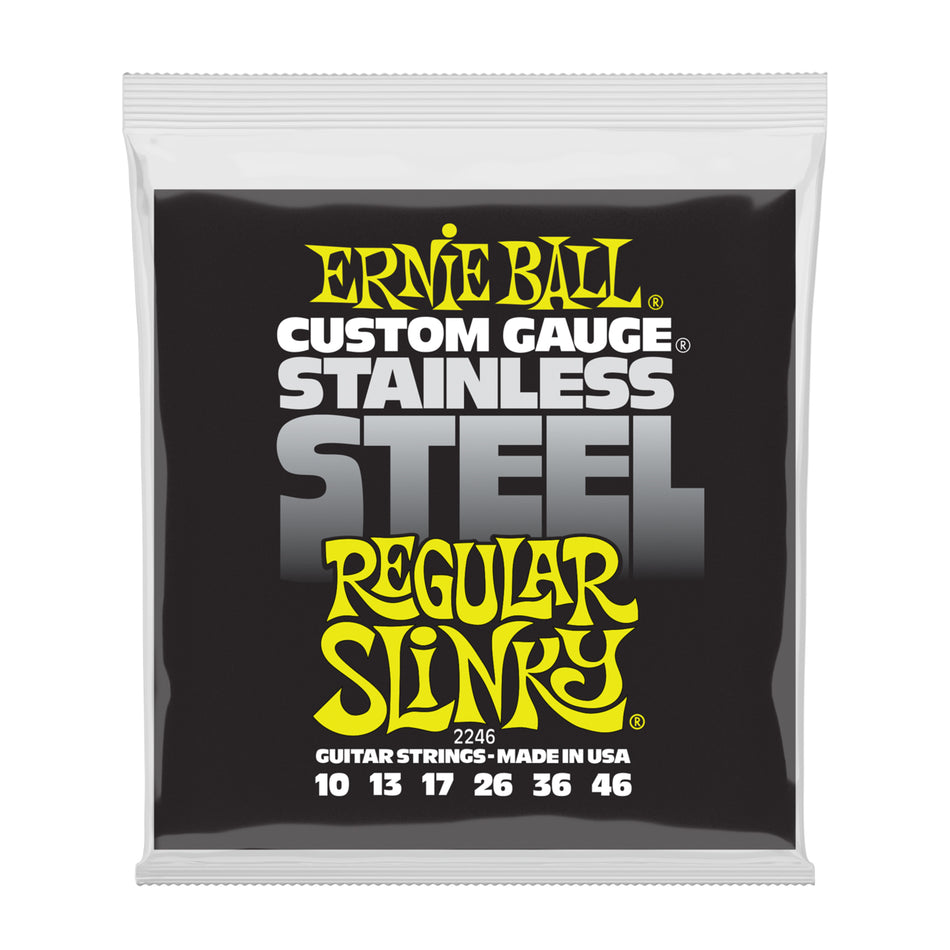 Ernie Ball P02246 REGULAR SLINKY STAINLESS STEEL WOUND ELECTRIC GUITAR STRINGS - 10-46 GAUGE