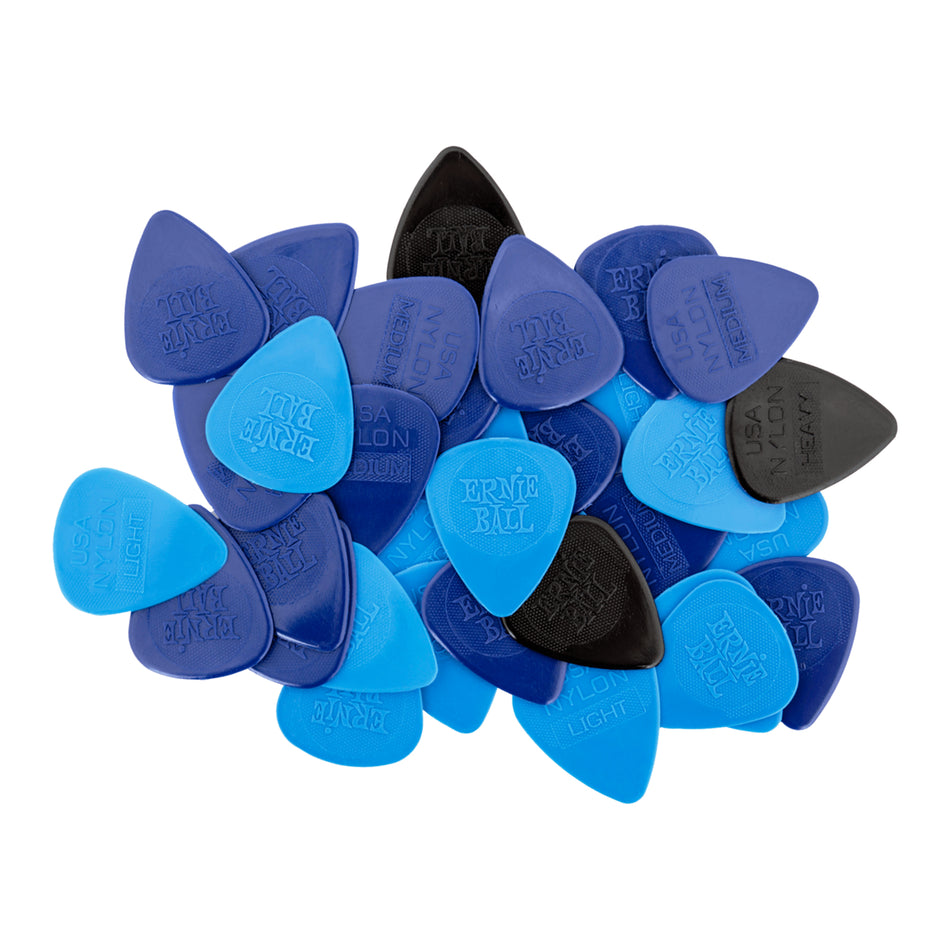 Ernie Ball P09133 MIXED THICKNESS NYLON PICKS (THIN, MEDIUM, HEAVY) BAG OF 50