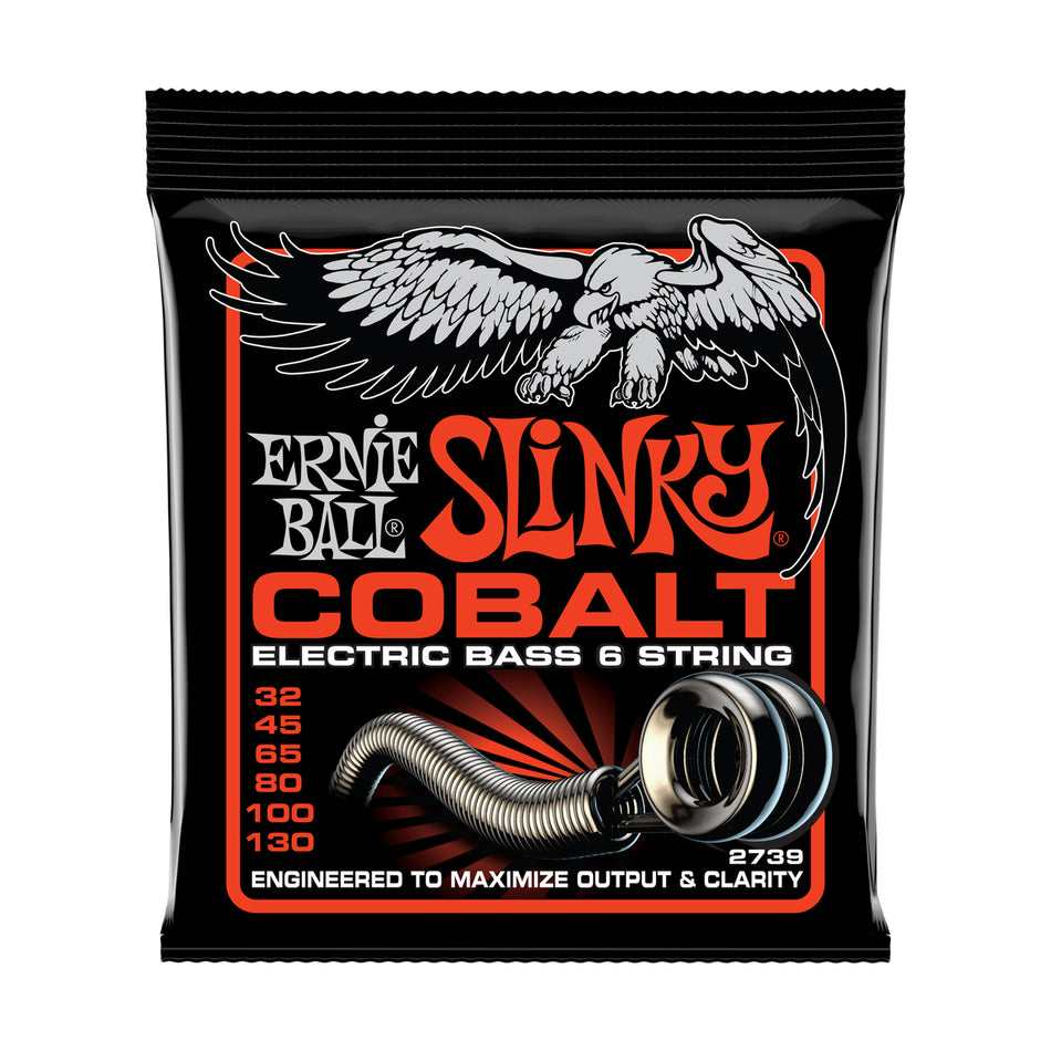 Ernie Ball P02739 SLINKY COBALT 6-STRING ELECTRIC BASS STRINGS 32-130 GAUGE