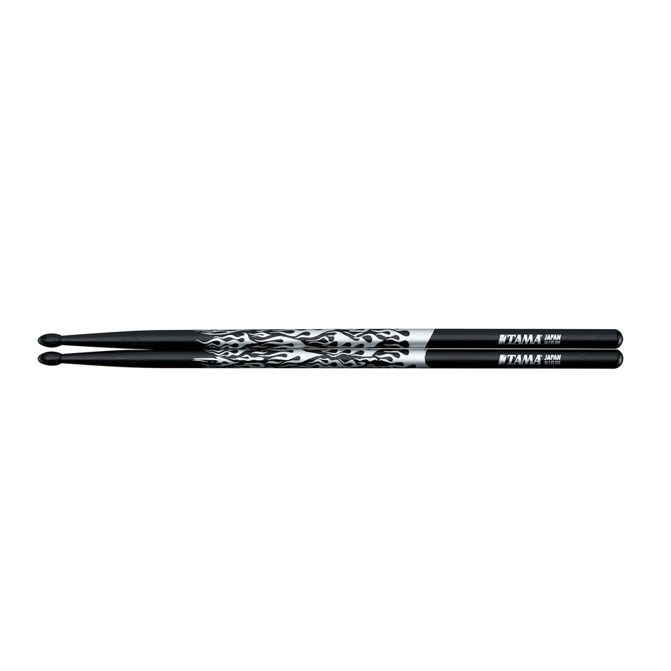 TAMA 5A-F-BS Oak Stick (Rhythmic Fire, Silver on Black)