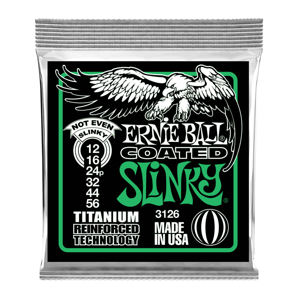 Ernie Ball P03126 NOT EVEN SLINKY COATED TITANIUM RPS ELECTRIC GUITAR STRINGS - 12-56 GAUGE