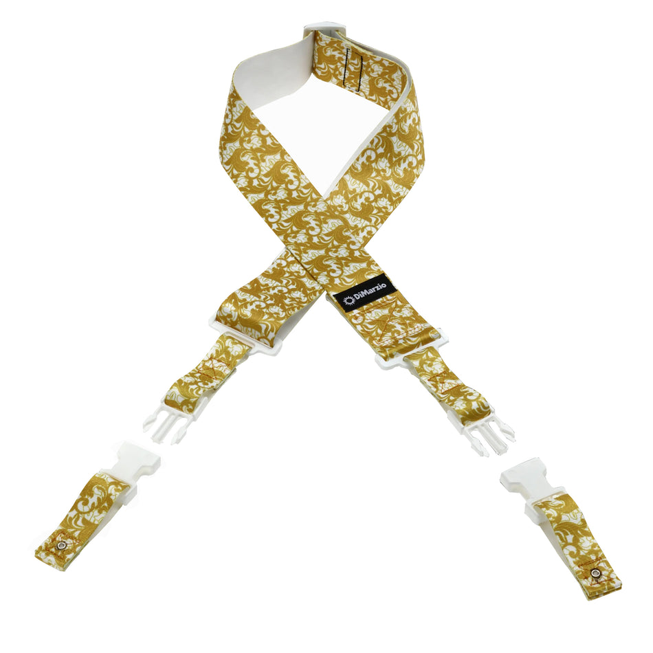 DIMARZIO DD2251 Steve Vai UtoPIA ClipLock® Strap, White/Gold