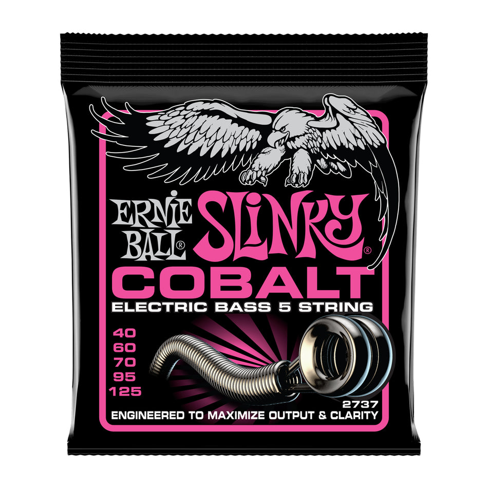 Ernie Ball P02737 SUPER SLINKY COBALT 5-STRING ELECTRIC BASS STRINGS 40-125 GAUGE