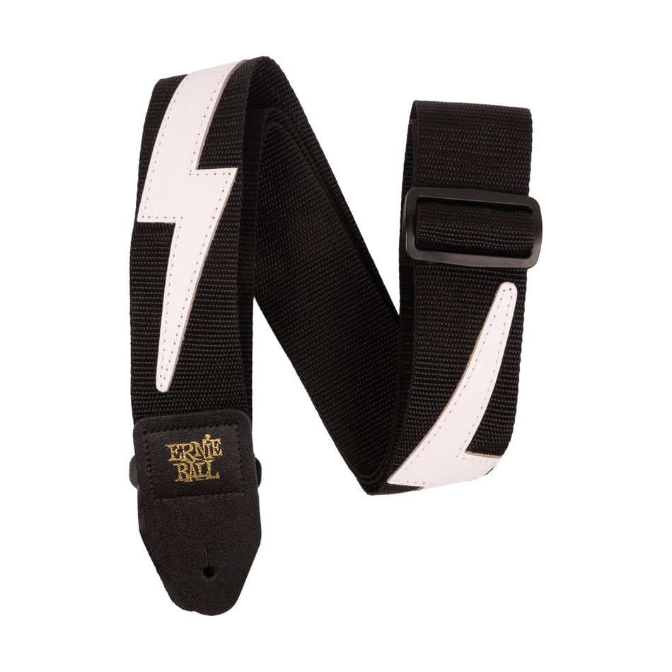 Ernie Ball P05399 PREMIUM GUITAR STRAP/BASS STRAP - WHITE LIGHTNING