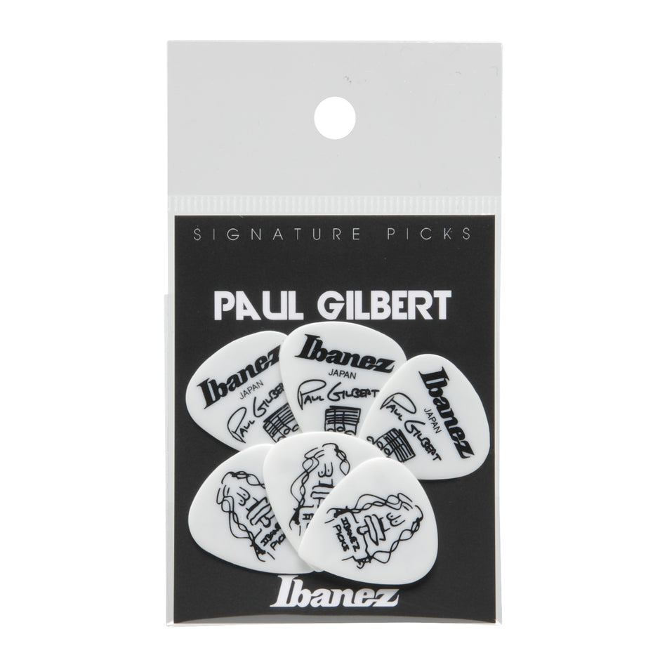 Ibanez B1000PG Paul Gilbert Signature Picks, 6 Pack, White
