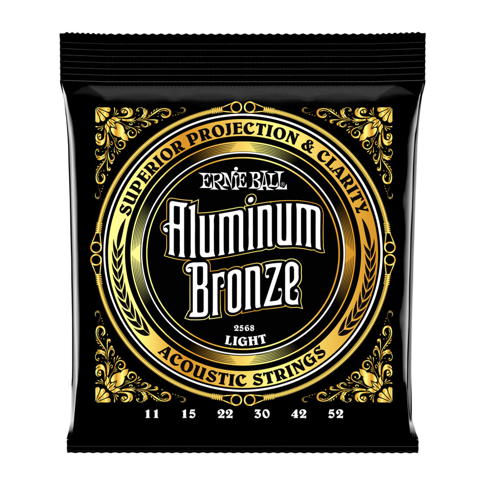 Ernie Ball P02568 LIGHT ALUMINUM BRONZE ACOUSTIC GUITAR STRINGS - 11-52 GAUGE