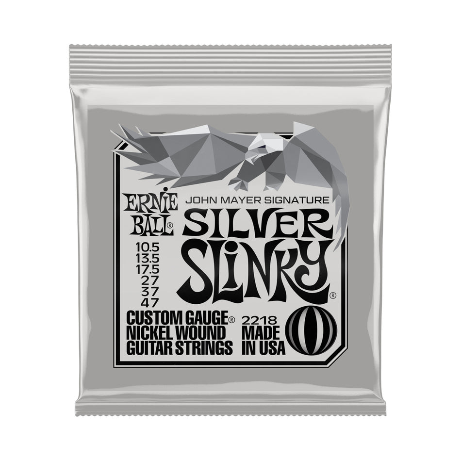 Ernie Ball P02218 JOHN MAYER SILVER SLINKY NICKEL WOUND ELECTRIC GUITAR STRINGS  - 10.5-47 GAUGE