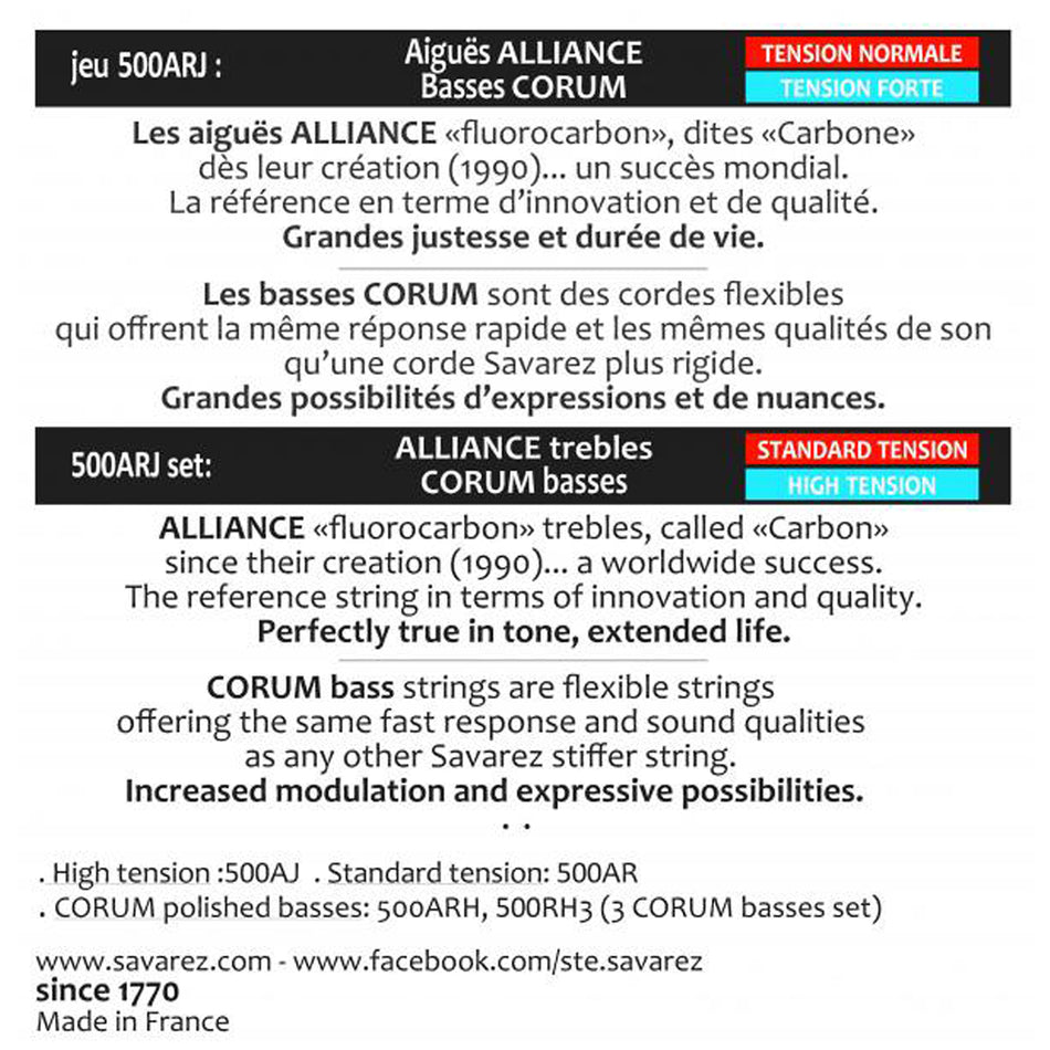 SAVAREZ 500ARJ ALLIANCE CORUM MIXED TENSION 500ARJ