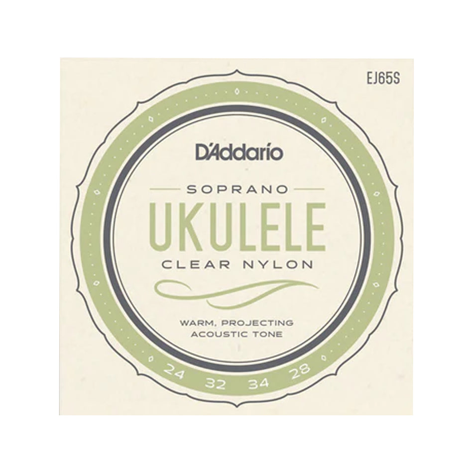 DADDARIO EJ65S SET UKE CLEAR NYLON SOPRANO