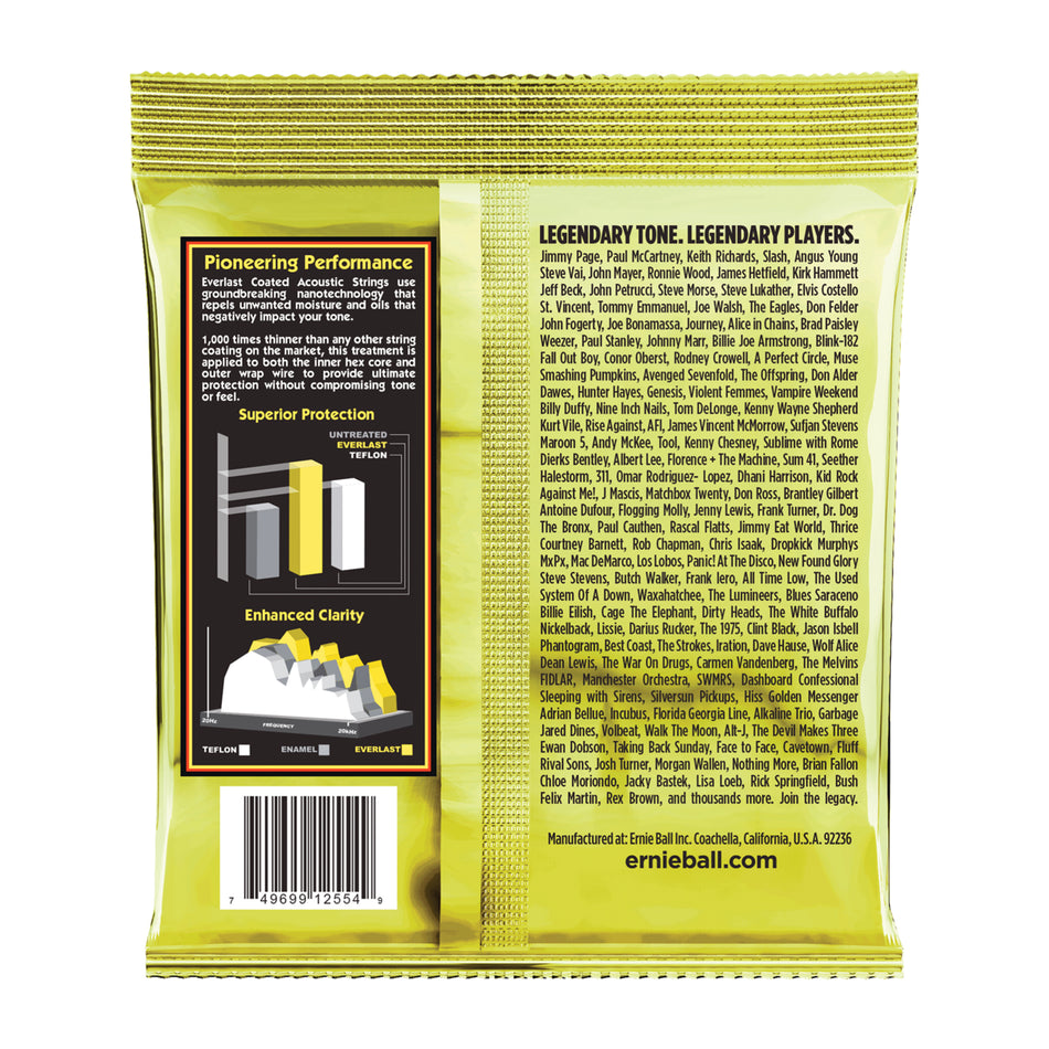 Ernie Ball P02554 EVERLAST MEDIUM COATED 80/20 BRONZE ACOUSTIC GUITAR STRINGS - 13-56 GAUGE