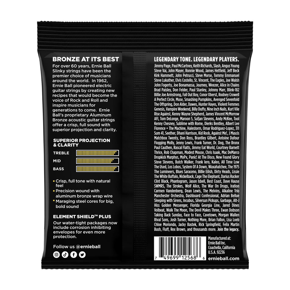 Ernie Ball P02568 LIGHT ALUMINUM BRONZE ACOUSTIC GUITAR STRINGS - 11-52 GAUGE