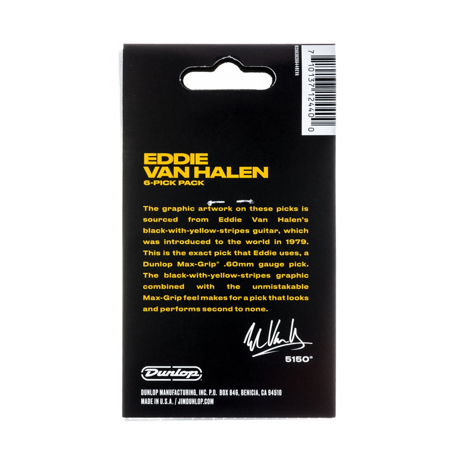 Dunlop EVHP04 EVH VHII Max Grip .60 mm 6‑Pack Picks