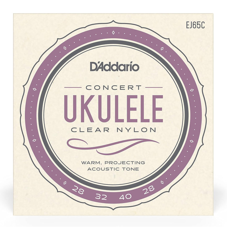 DADDARIO EJ65C SET CONCERT UKE CLEAR NYLON
