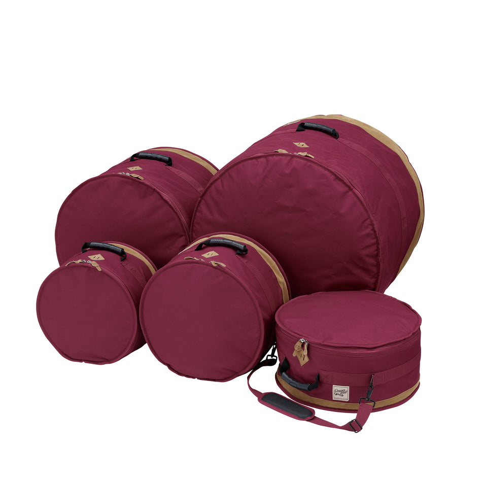 TAMA TDSS52KWR TAMA Power Pad Designer Collection Drum Bag Set for 5pc Drum Kit with 22"BD, Wine Red