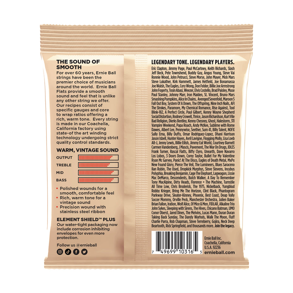 Ernie Ball P02580 ERNIE BALL LIGHT FLATWOUND ELECTRIC GUITAR STRINGS - 11-50 GAUGE