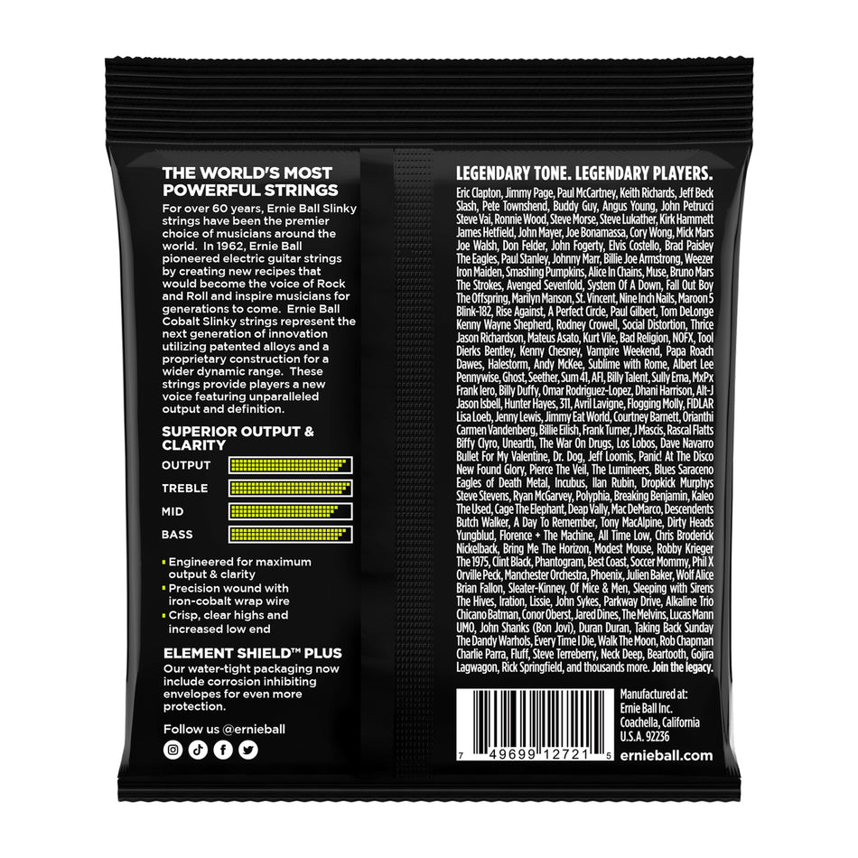 Ernie Ball P02721 REGULAR SLINKY COBALT ELECTRIC GUITAR STRINGS - 10-46 GAUGE