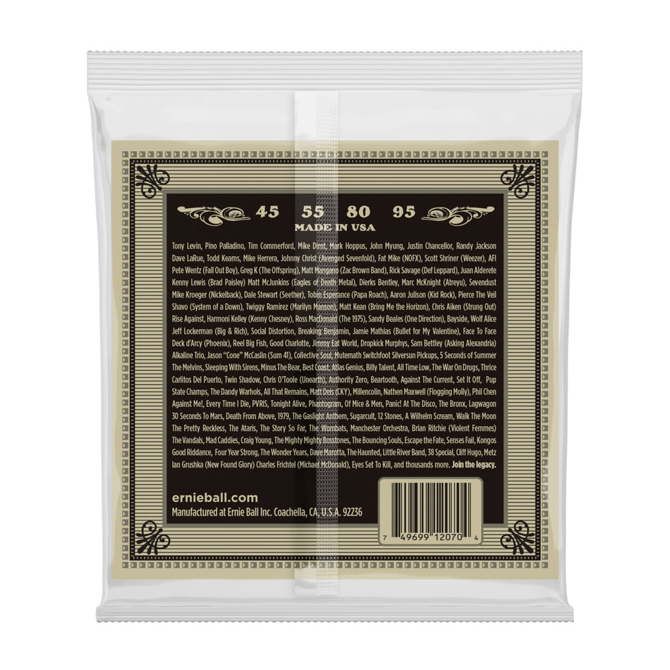 Ernie Ball P02070 EARTHWOOD PHOSPHOR BRONZE ACOUSTIC BASS STRINGS - 45-95 GAUGE