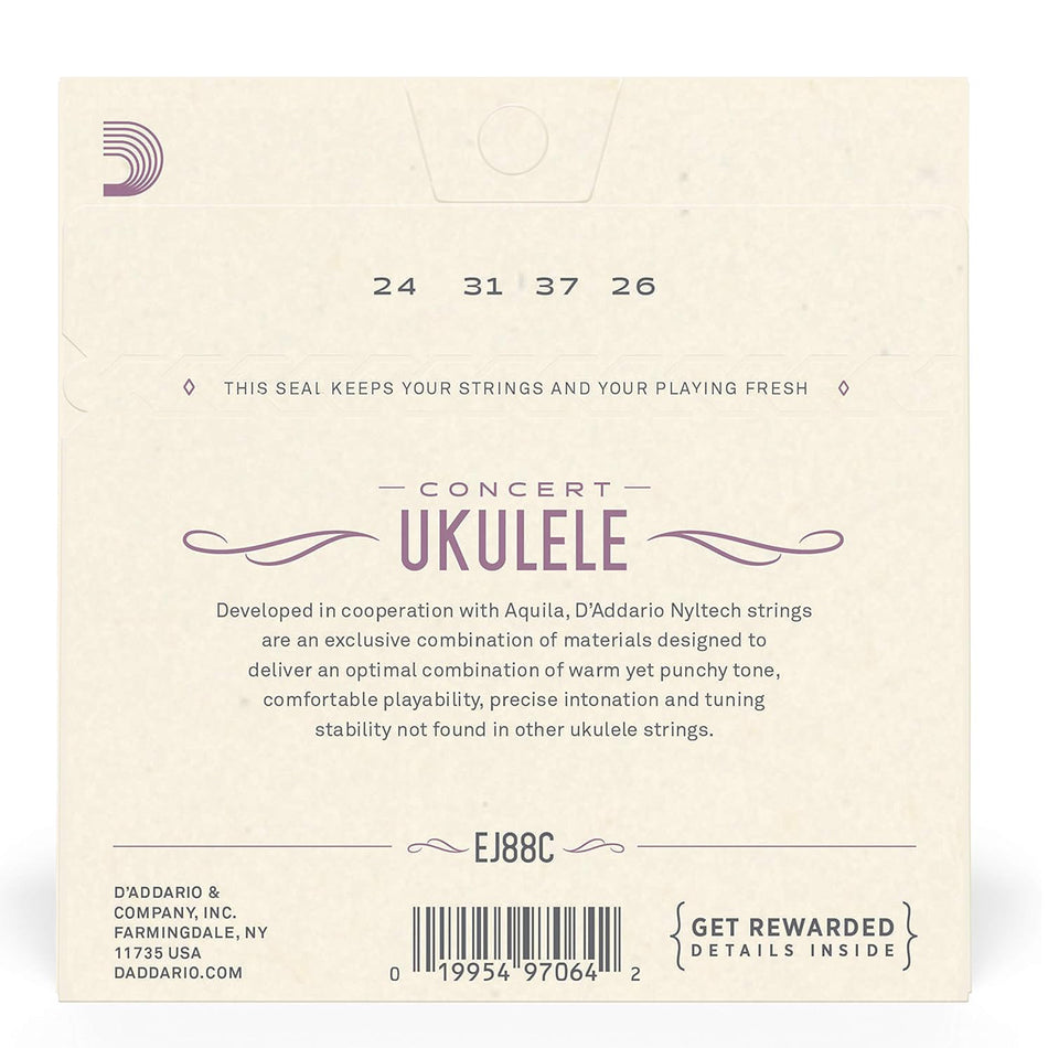 DADDARIO EJ88C SET CONCERT NYLTECH UKULELE