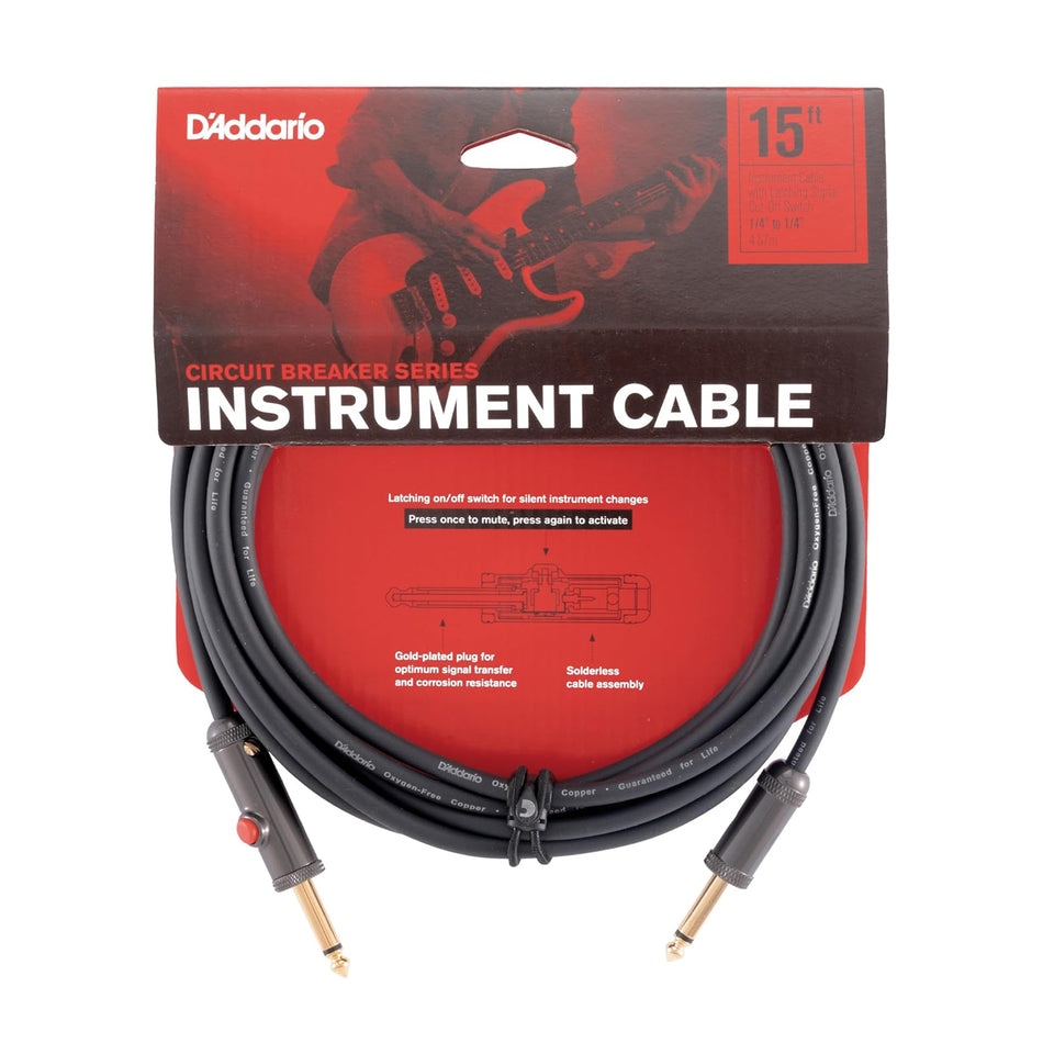 DADDARIO PW-AGL-15 15' CRCBRKR LATCHING INST CBL