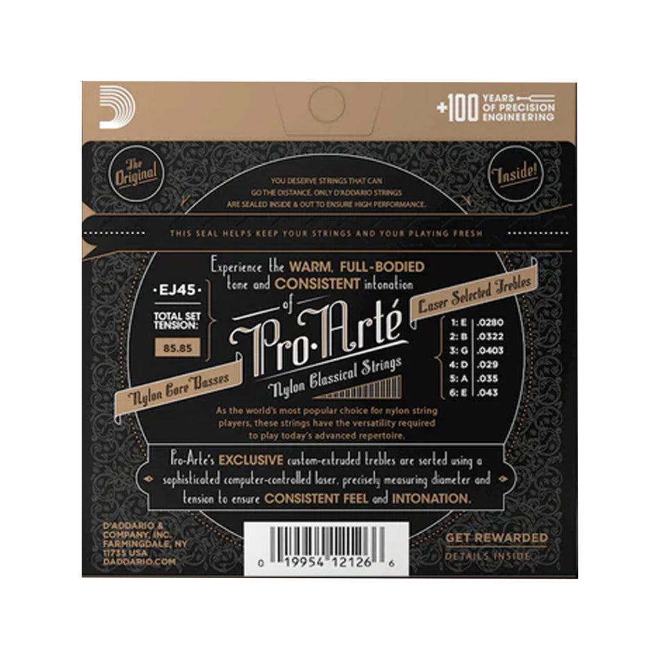 DADDARIO EJ45 SET PRO-ARTE CLR/SILVER NORM