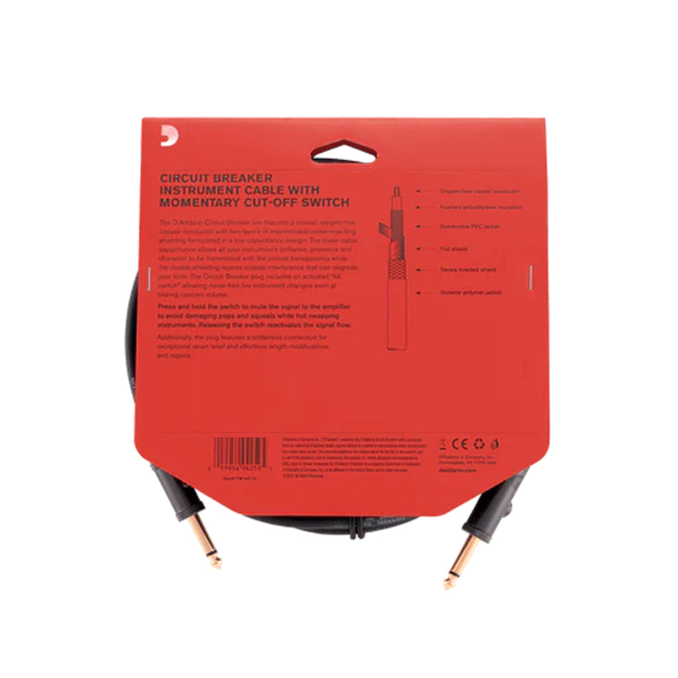 DADDARIO PW-AG-15 15' CRCBRKR 1/4" INST CBL