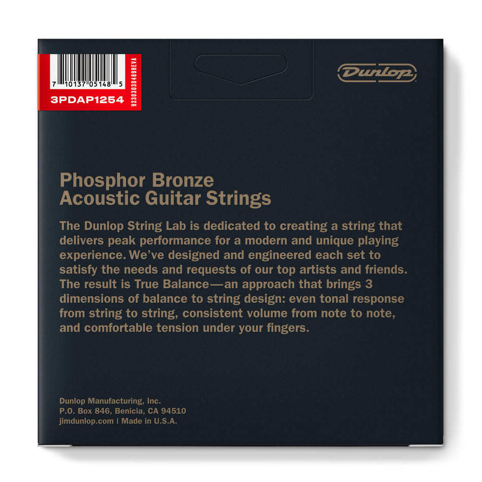 Dunlop DAP1254 AG‑PHB Acoustic Guitar Strings (12‑54, 6‑set)