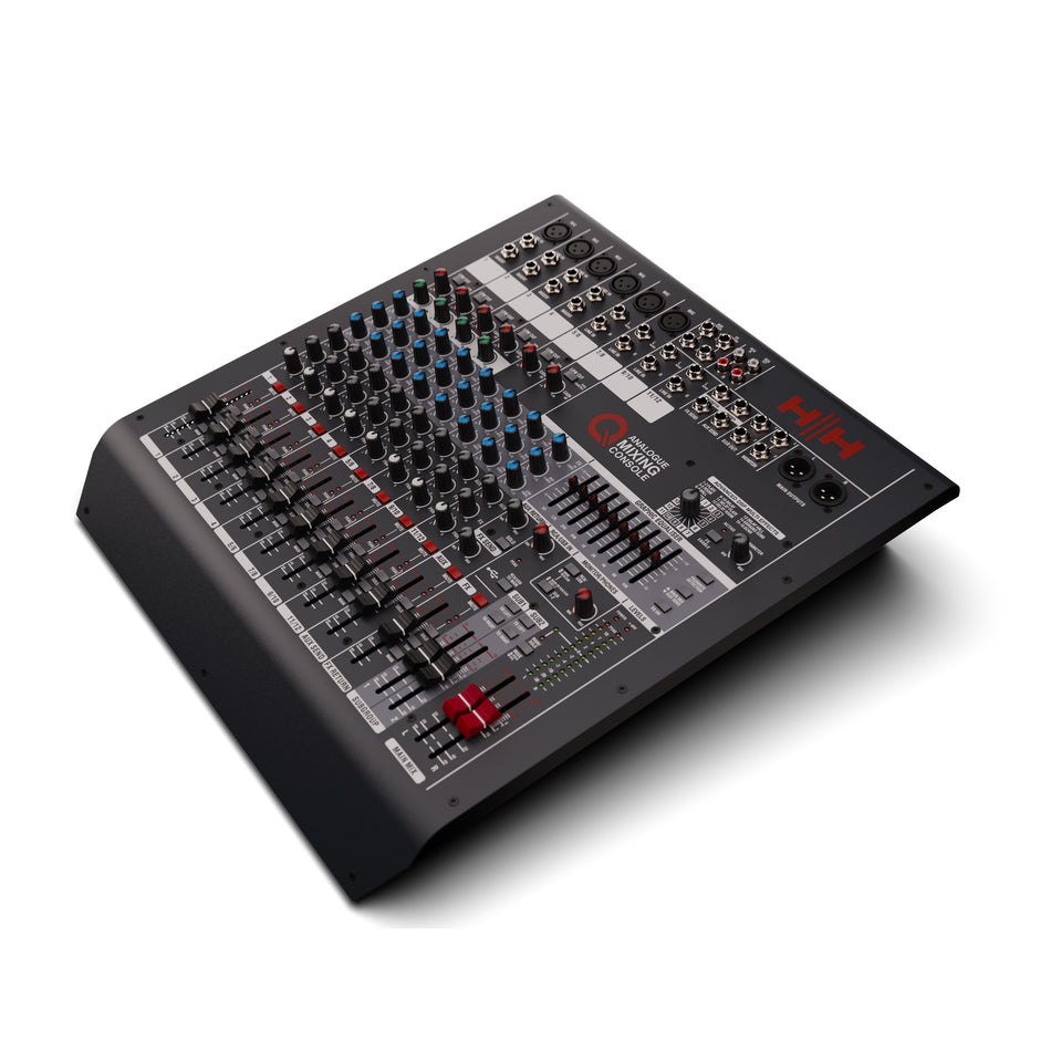 HH Electronics Q12FX HH QUEENSBERRY SERIES - Q12FX- ANALOGUE MIXING CONSOLE - 12 CHANNELS - 2 SUB GROUPS - DSP - USB