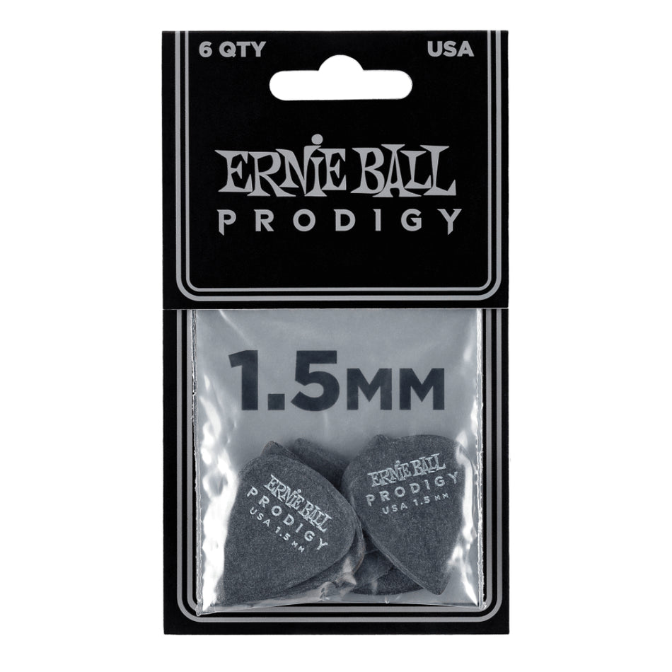 Ernie Ball P09199 – Prodigy Picks | 1.5mm | Black | 6-Pack