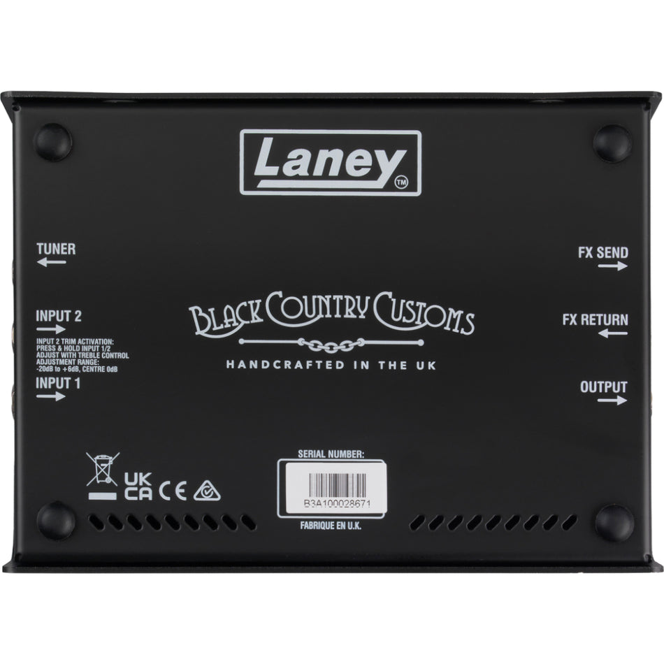 Laney DB-East-Pre Nathan East Digbeth Bass Preamplifier - side profile view - Harmony House Dubai